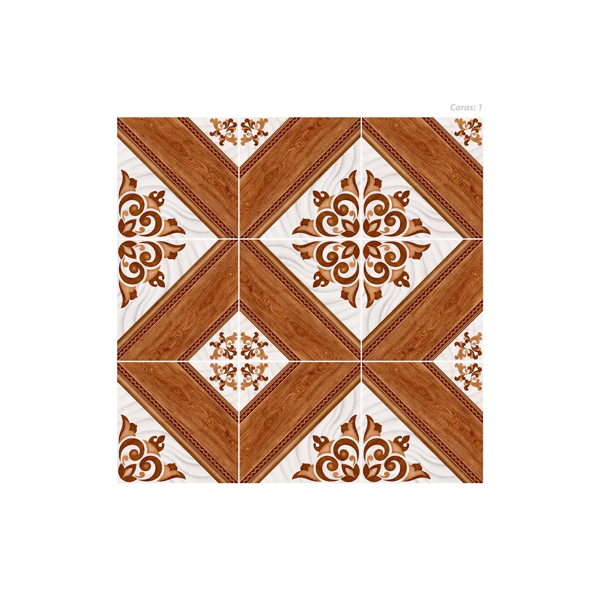 Cerámica madera Agra Plus, 46x46, colección Ecos de Cerámicos Gala, panel de 9 piezas