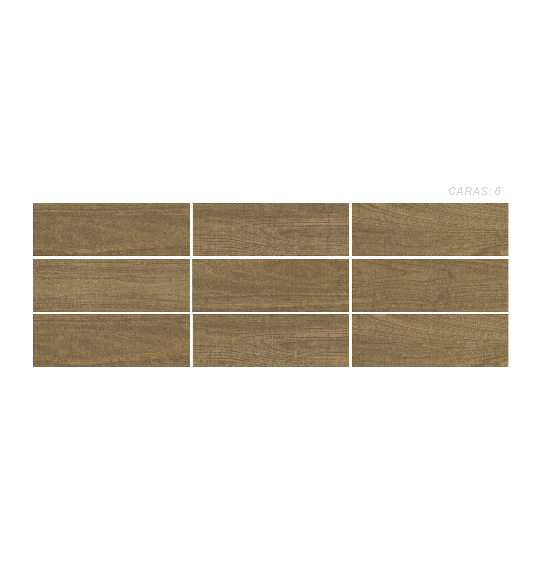 Cerámica Madera Fauna 20x60, 6 caras plasmadas en un panel, colección Sylva de Cerámicos Gala