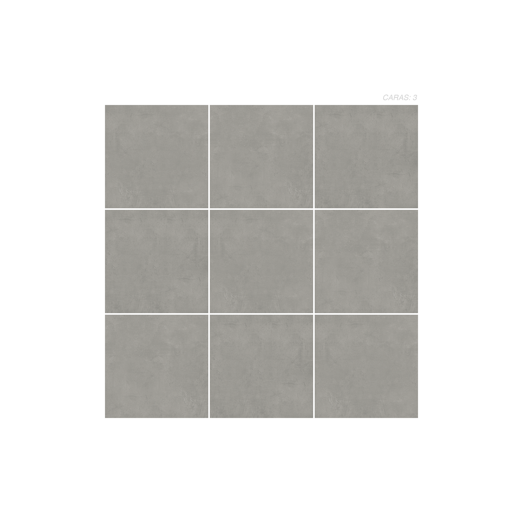 Cerámico rústico Bari Gris, colección Materia 46x46, panel de 9 piezas