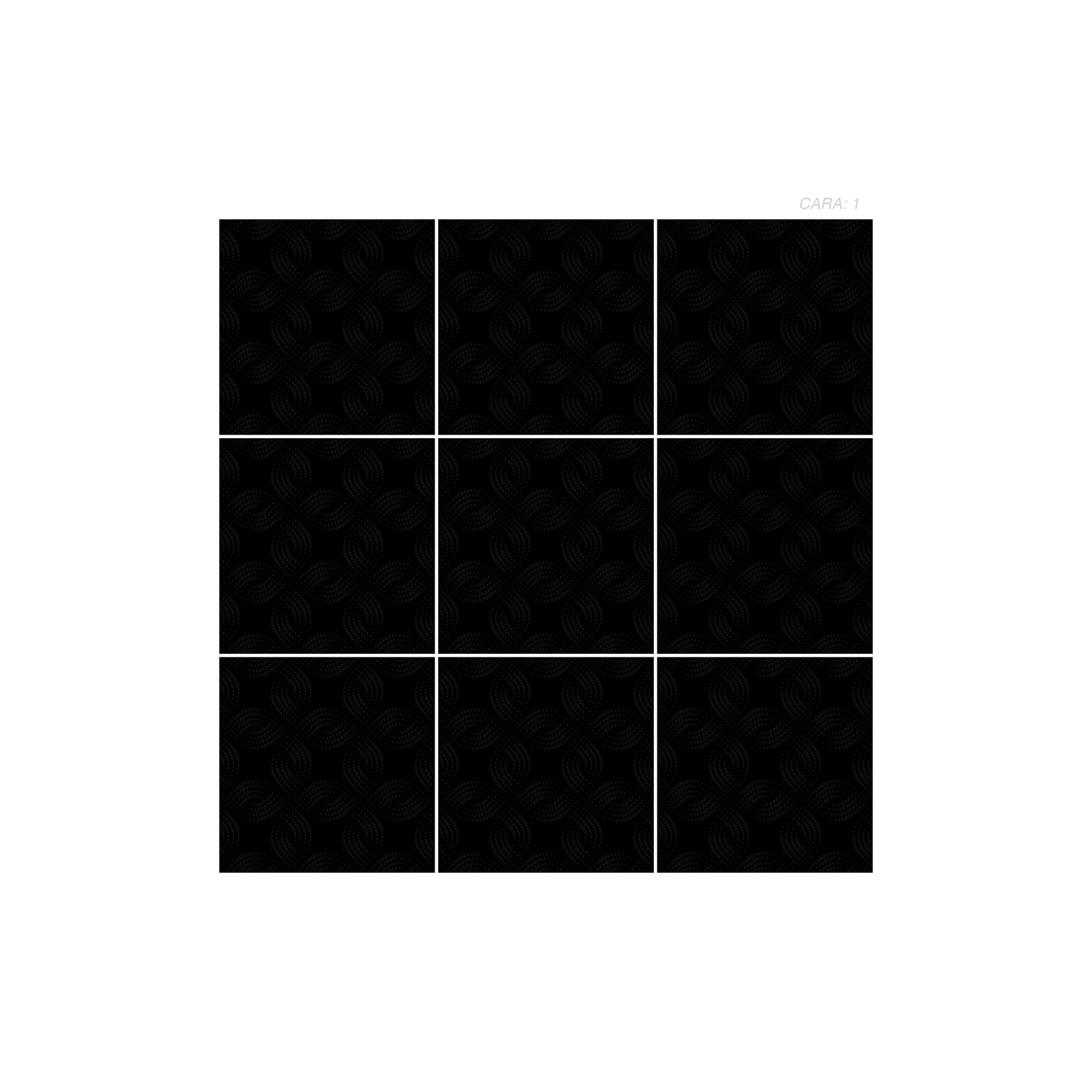 CERÁMICO LISO LACCIO NEGRO PANEL Cerámico liso Laccio Negro, colección Materia 46x46, panel de 9 piezas