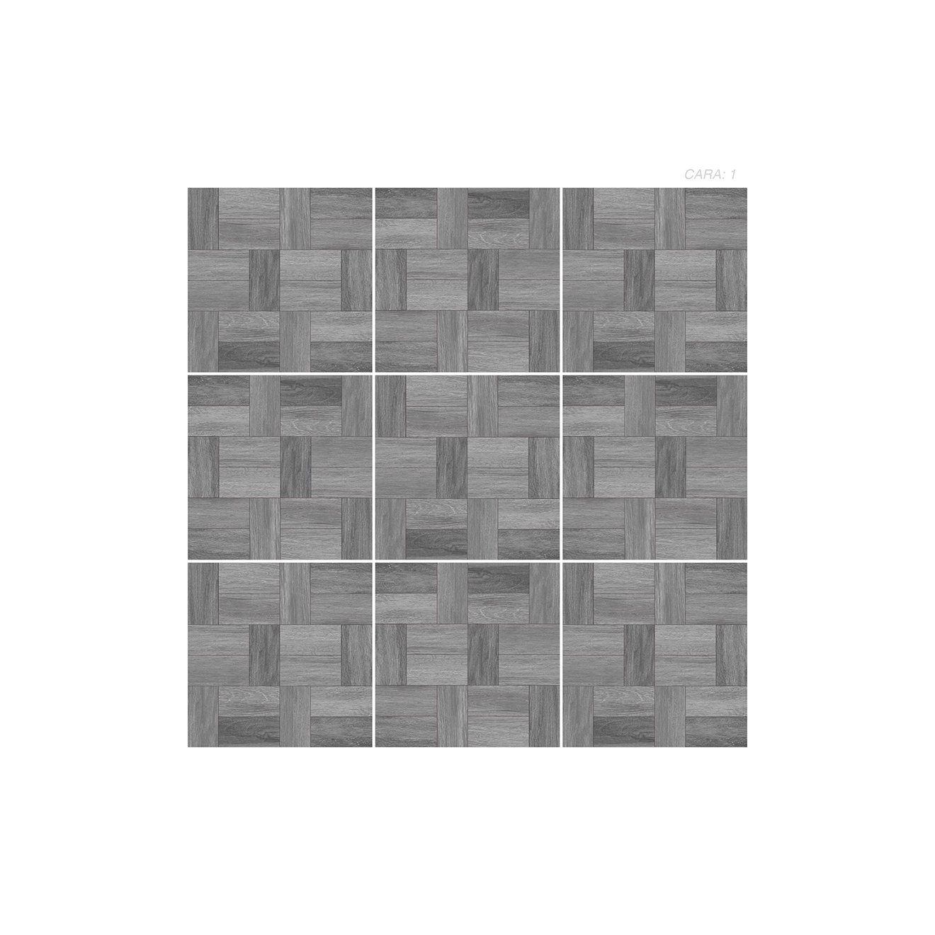 Cerámica madera Oslo, colección Materia 46x46, panel de 9 piezas