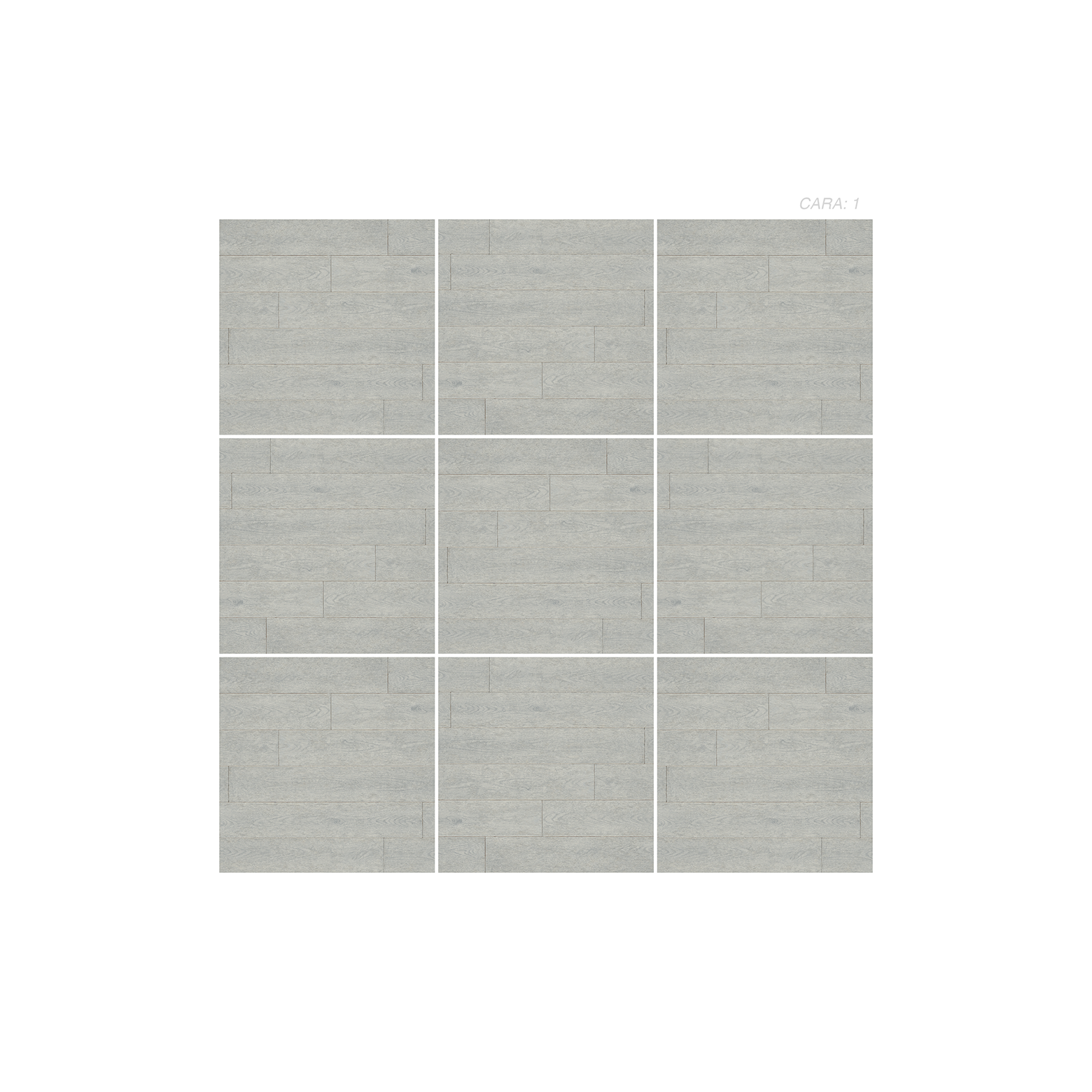 Cerámica madera Parquet Alaska, colección Materia 46x46, panel de 9 piezas