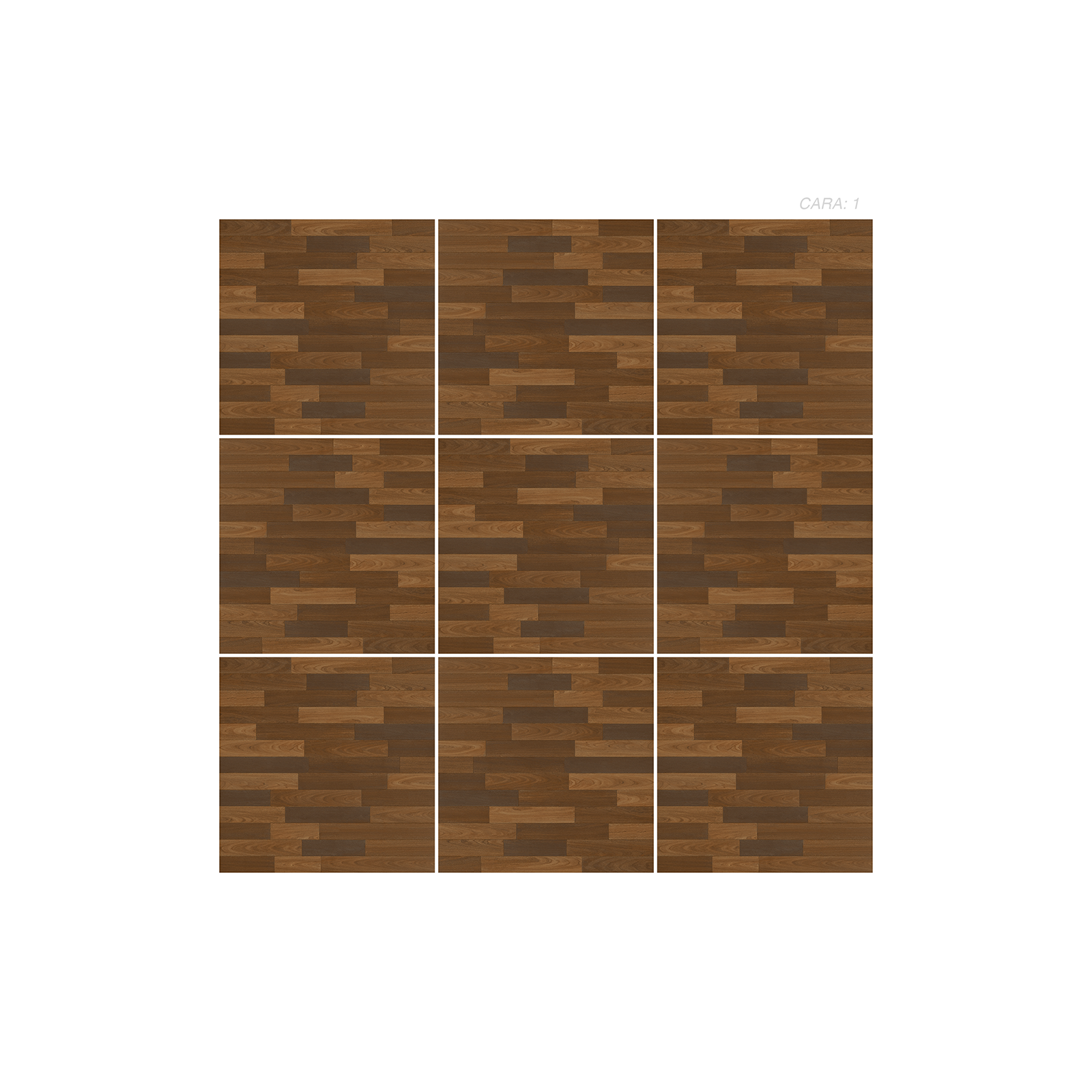 CERÁMICA MADERA PARQUET JAVA PANEL Cerámica madera Parquet Java, colección Materia 46x46, panel de 9 caras