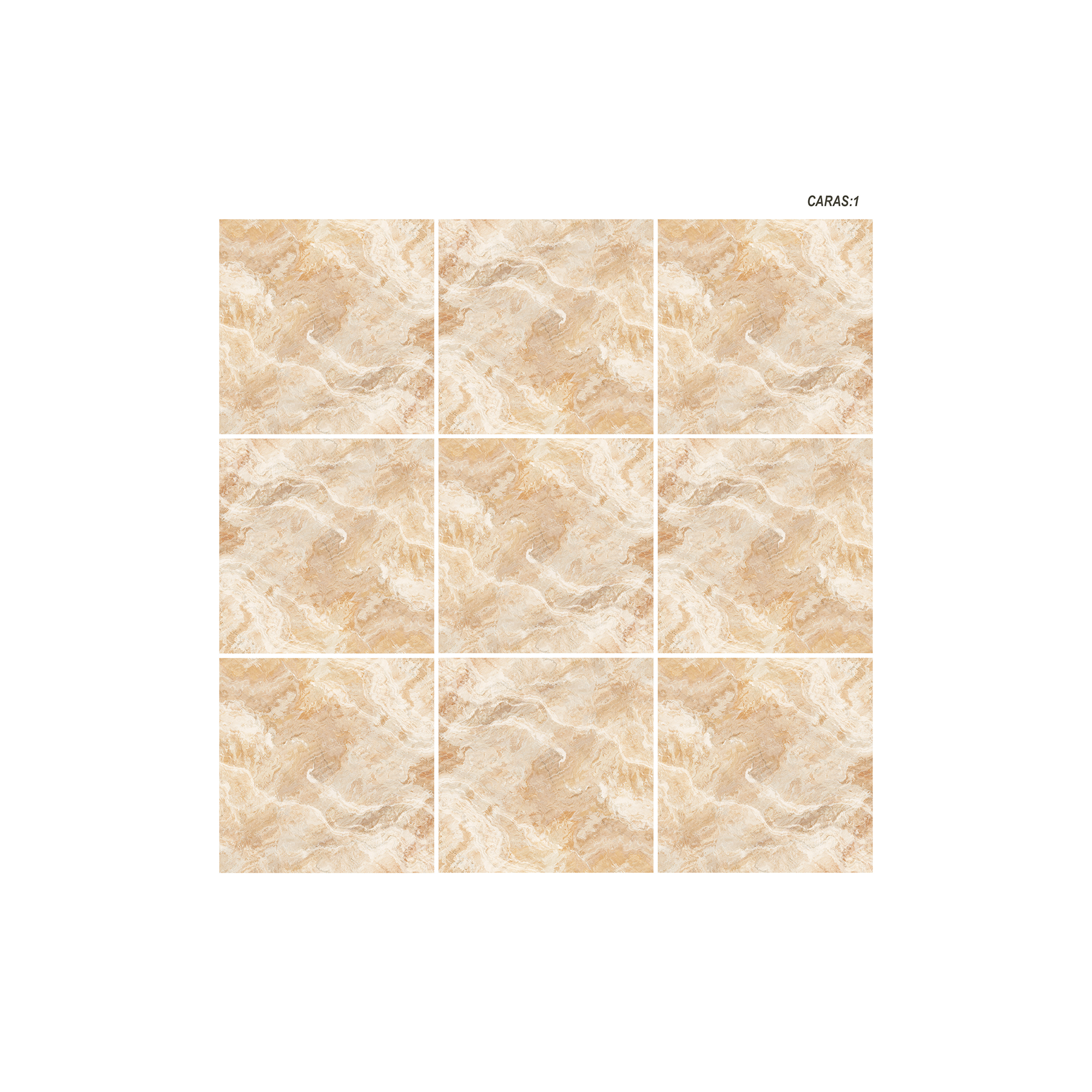 CERÁMICA MÁRMOL PRISCILA PANEL Cerámica mármol Priscila, colección Materia 46x46, panel de 9 piezas
