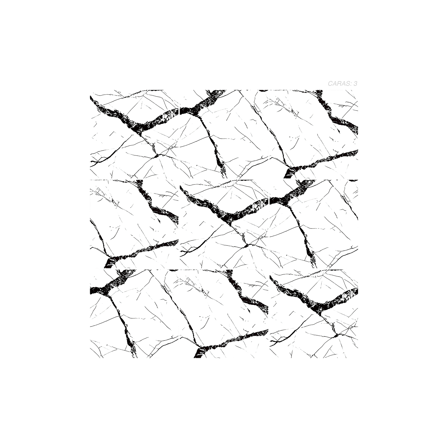 Cerámica mármol Seya, colección Materia 46x46, panel de 9 piezas