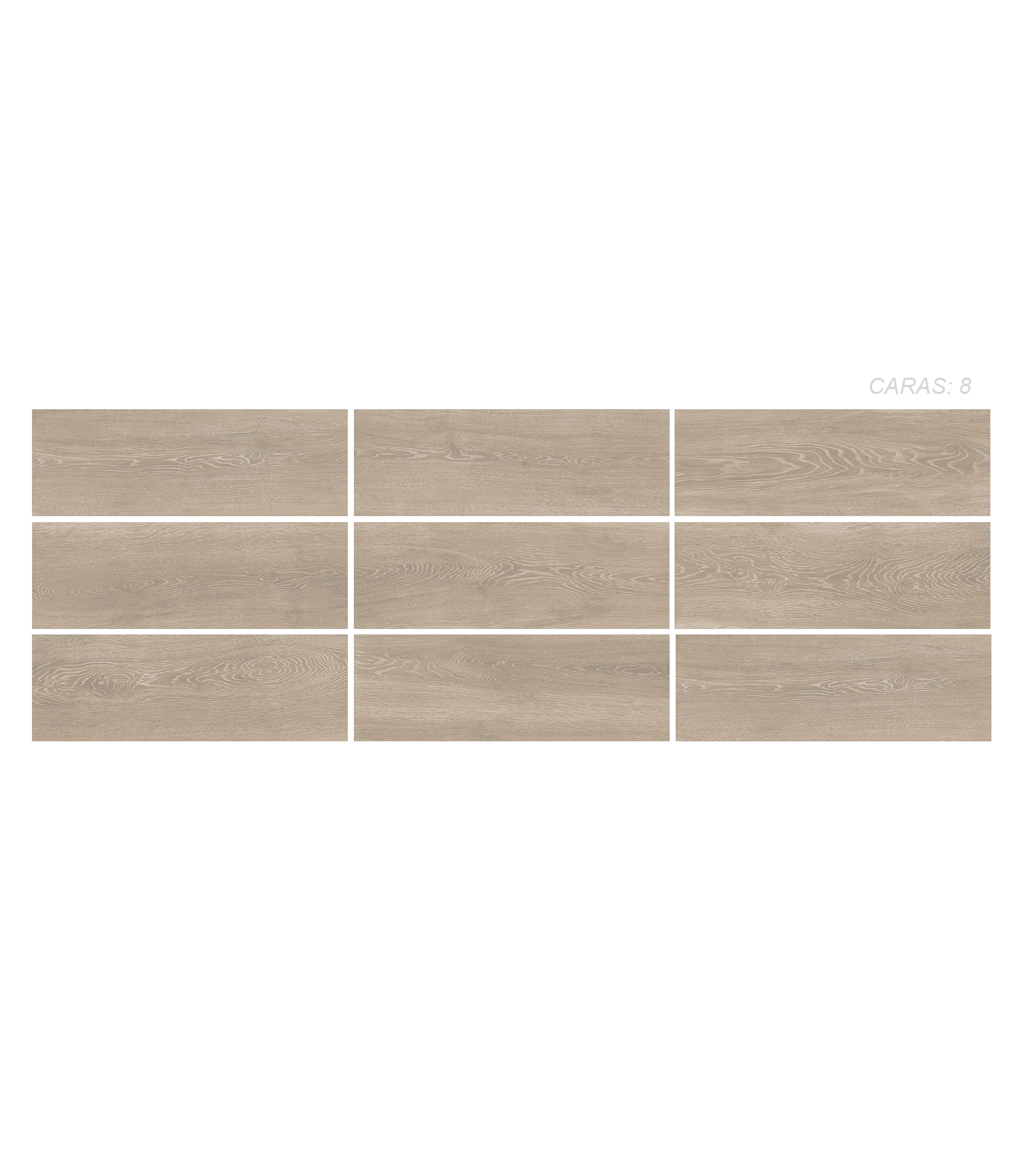 Cerámica Madera Oyster-panel Cerámica Madera Oyster 20x60, 6 caras plasmadas en un panel, colección Sylva de Cerámicos Gala